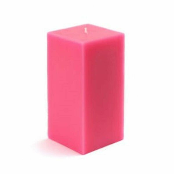 Zest Candle CPZ-143-12 3 x 6 in. Hot Pink Square Pillar Candle, 12PK CPZ-143_12